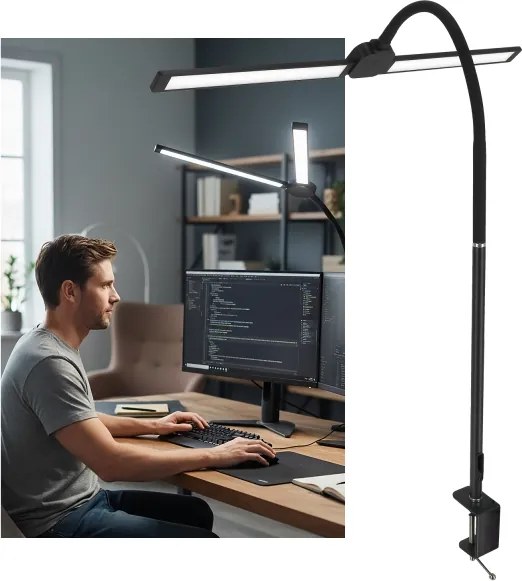 Brilagi - Lampă de birou LED reglabilă USB VARIO LED/14W/5V 3000-6000K neagră