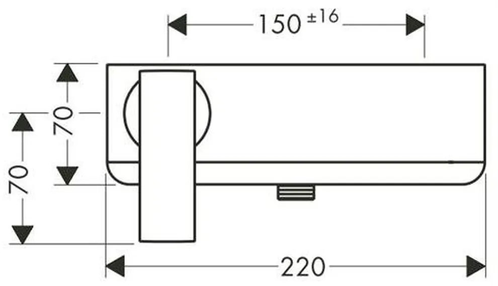 Baterie dus crom Hansgrohe Axor Citterio