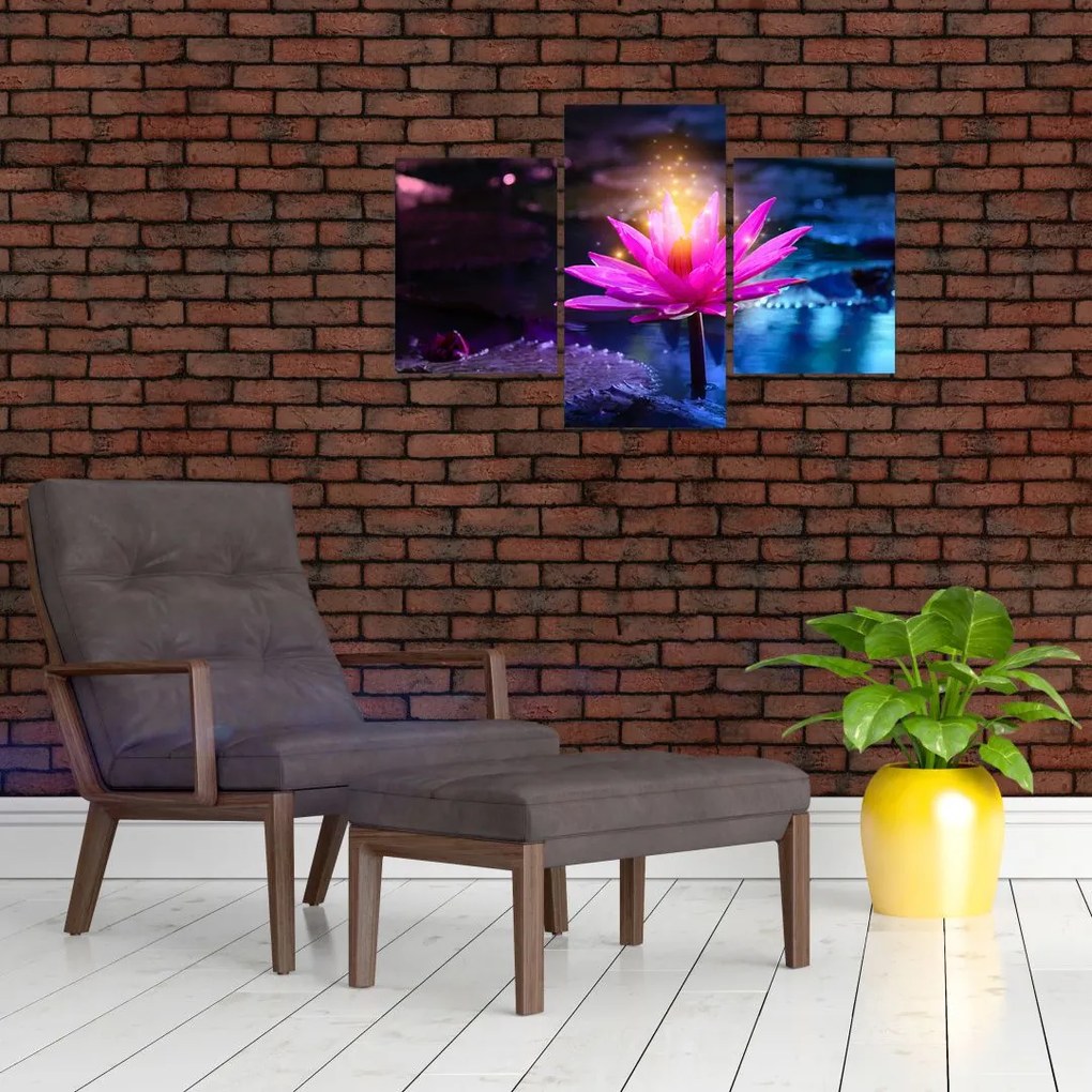 Tablou cu lotus pe apă (90x60 cm)
