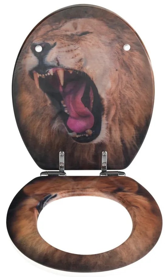 Capac WC din lemn 3D Wenko Lion, 44,5 x 38 cm