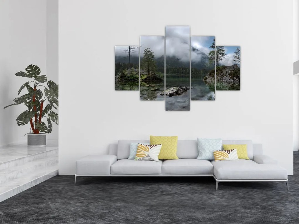 Tablou cu pomi în lac (150x105 cm)