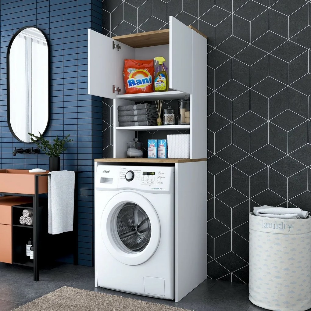 Dulap deasupra mașinii de spălat Karin White and Walnut