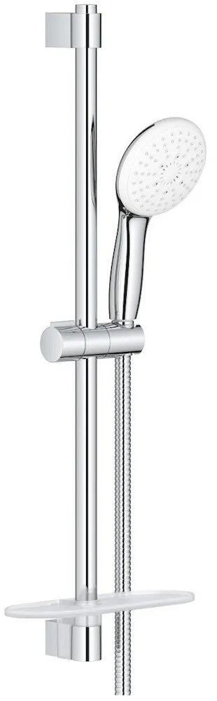 Grohe Tempesta Cube 110 Set dus cu bara 60 cm cu furtun metalic si savoniera, 2 jeturi