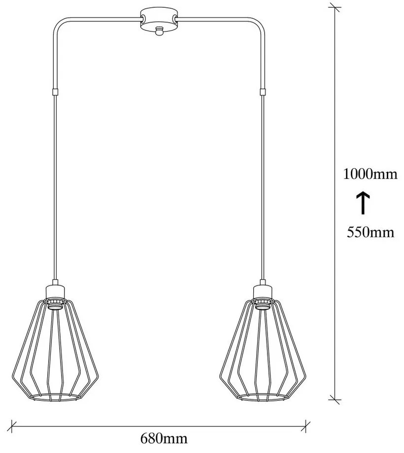 Lustră metalică Opviq lights Straton, negru