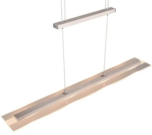 Lustră gri LED cu abajur din sticlă Milos – Trio