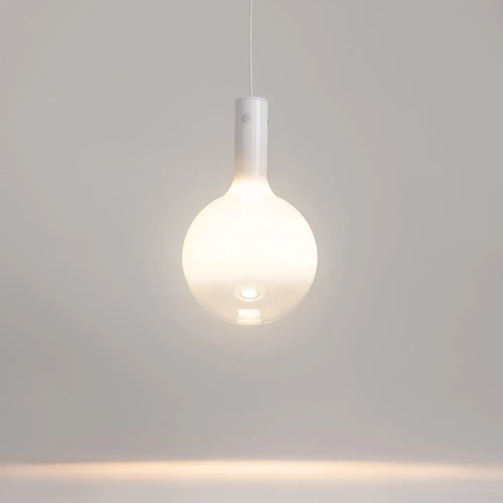 Lustra/Pendul LED design decorativ Nebula 20cm alb