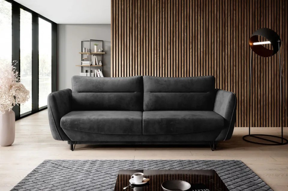 Canapea tapitata, extensibila, cu spatiu pentru depozitare, 236x90x95 cm, Silva 02, Eltap (Culoare: Mov inchis / Poco 40)
