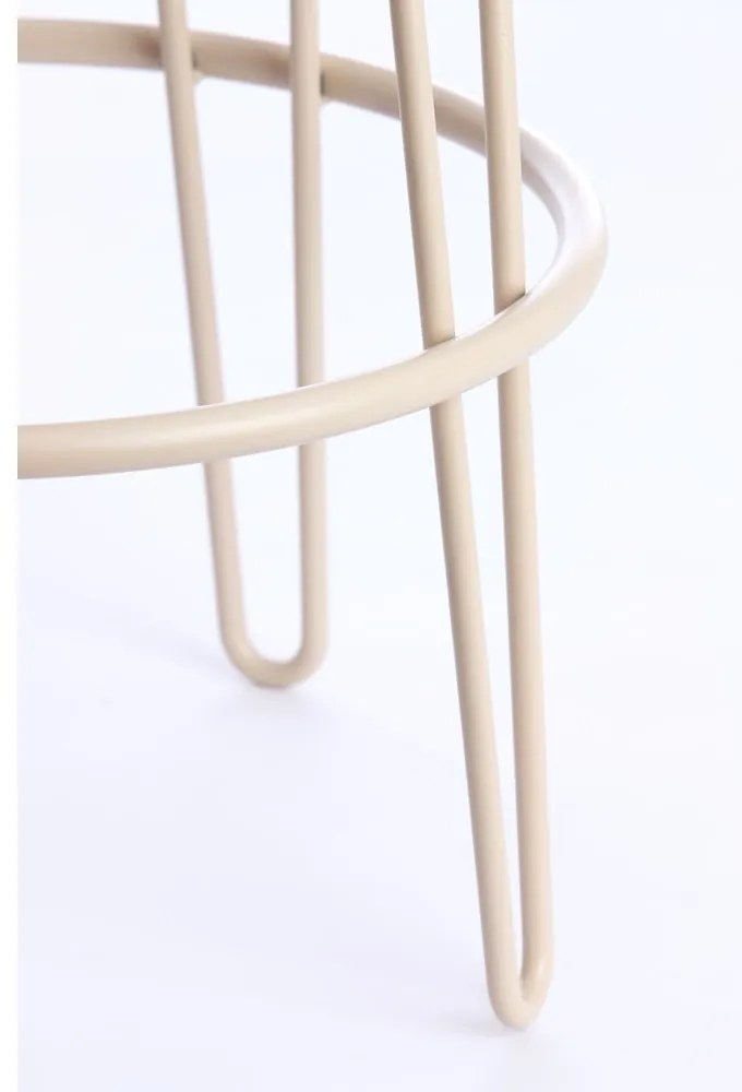 Scaun de bar crem tapițat (înălțime șezut 73 cm) Alice – Light &amp; Living