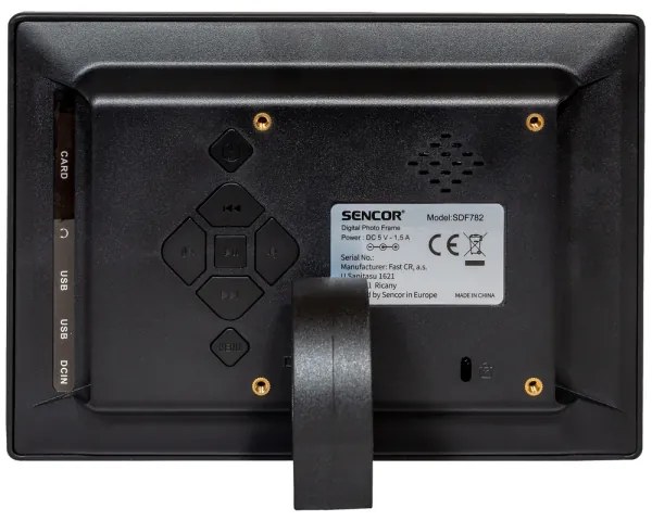 Ramă foto digitală cu difuzor 230V neagră Sencor + telecomandă