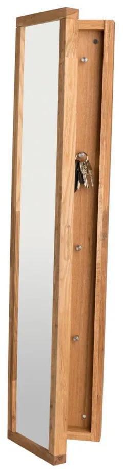 Dulap pentru chei din lemn de stejar cu oglindă Rowico Sol