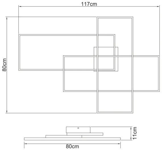 Plafonieră LED dimabilă Globo 67227-100B GABRIEL LED/100W/230V + telecomandă