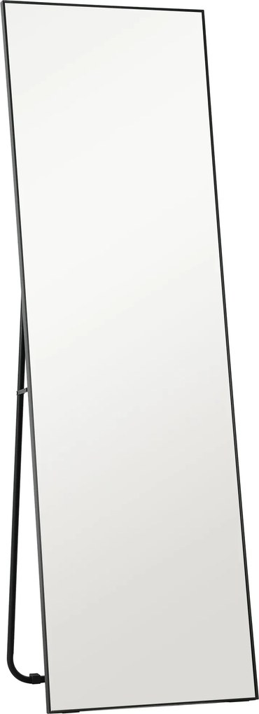HOMCOM Oglindă Înaltă de Podea sau Perete pentru Dormitor și Cameră de zi, 40x4x150 cm, Negru | Aosom Romania