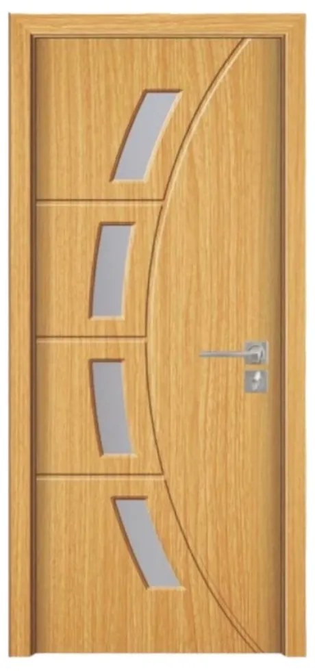 Usa Interior din MDF Novo Doors ND508, Cadru din Lemn Masiv, Geam Sablat, KIT COMPLET, Toc , Manere si balamale incluse (Culoare: Gri deschis, Toc: