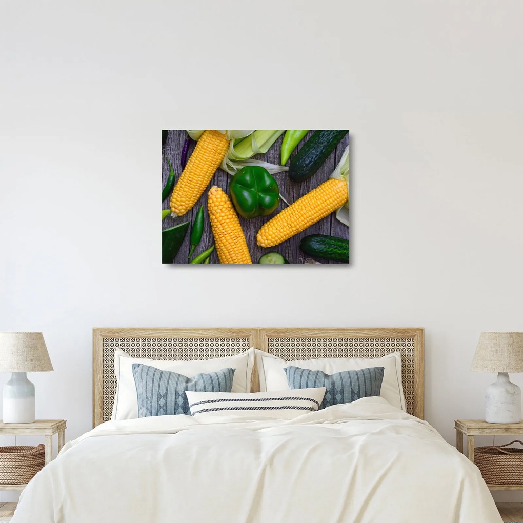Tablou pe sticlă cu legume (70x50 cm)