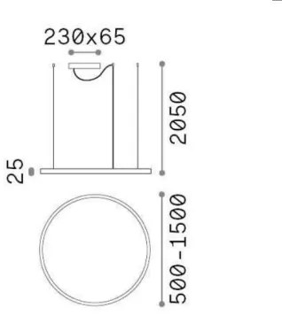 Lustra Oracle slim sp d150 round 3000k on-off Black