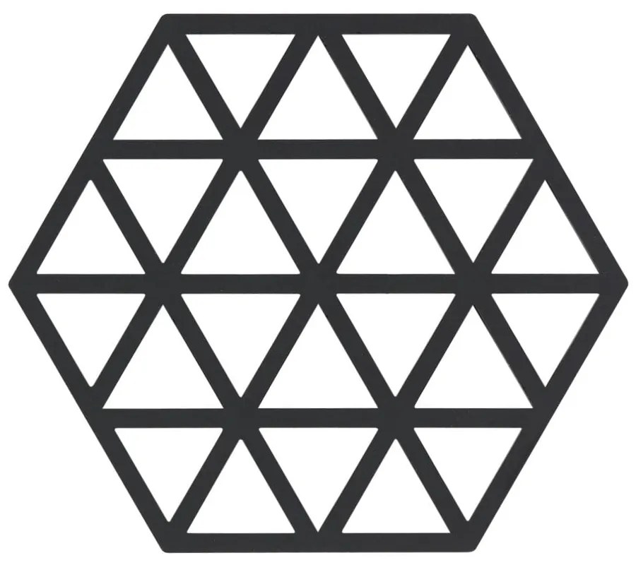 Suport din silicon pentru vase fierbinți Zone Triangles, negru