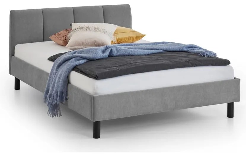 Pat gri tapițat fără somieră 120x200 cm Joker – Meise Möbel