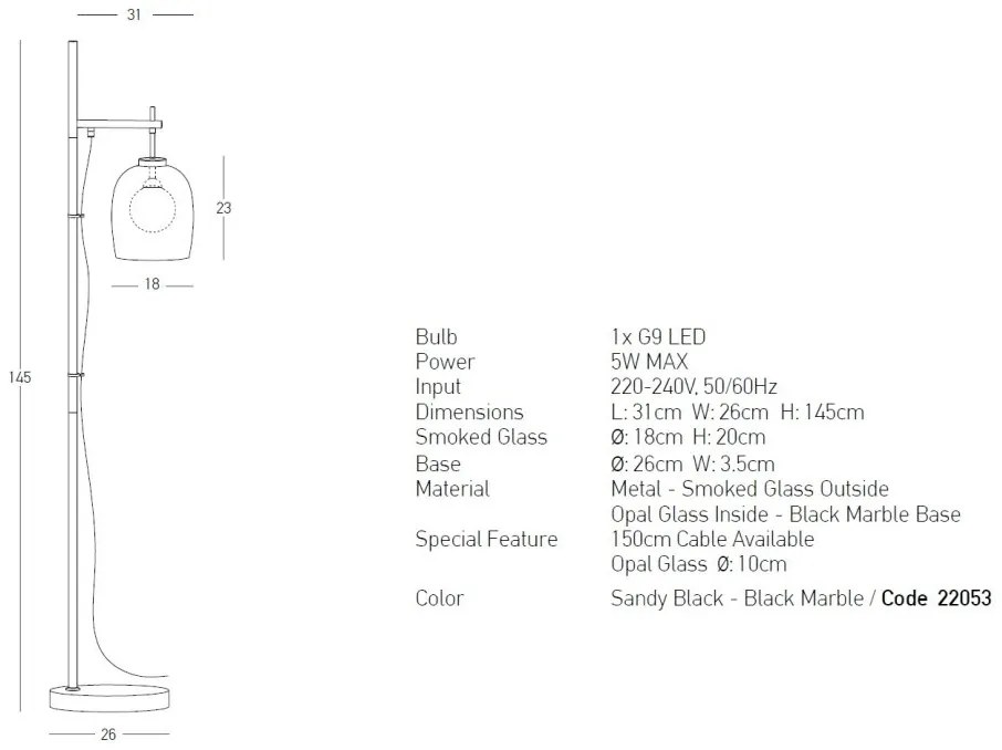 Lampadar/Lampa de podea design decorativ Maestro