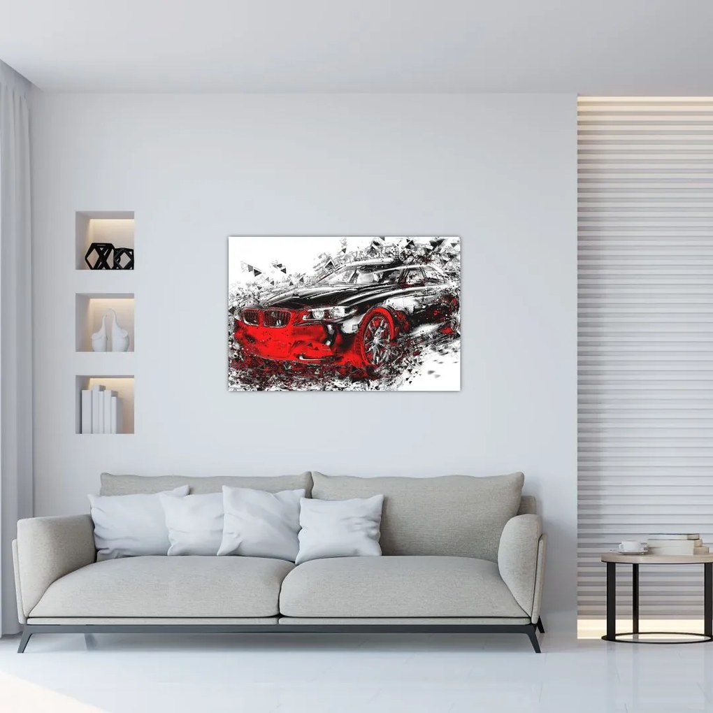 Tablou - Mașina pictată în acțiune (90x60 cm)