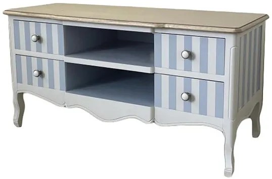 Comoda TV, bleu, din lemn de paulownia, Charme