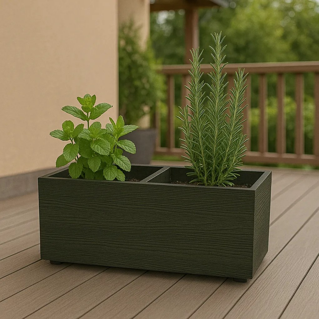Ghiveci MADERA CASE ECO WOOD 77 cm, maro închis, M