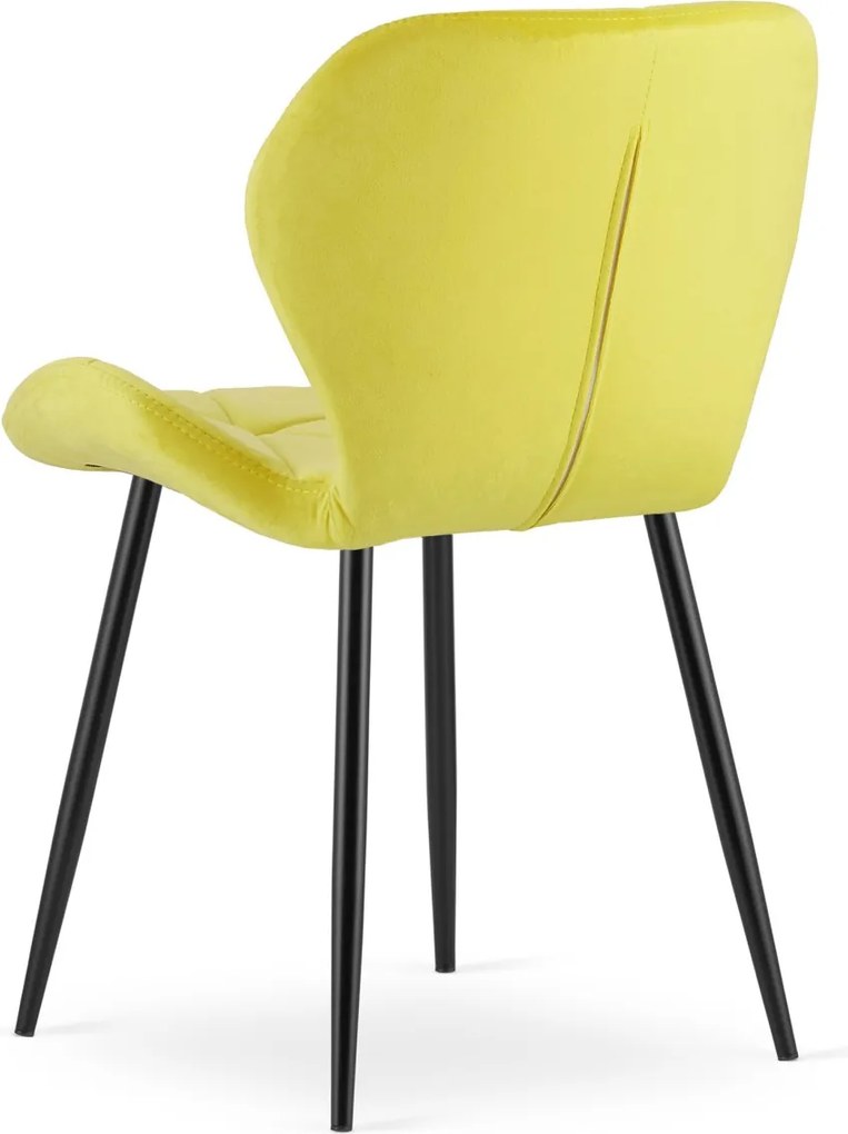 Scaun de masa MANGO VELVET cu picioare negre, galben