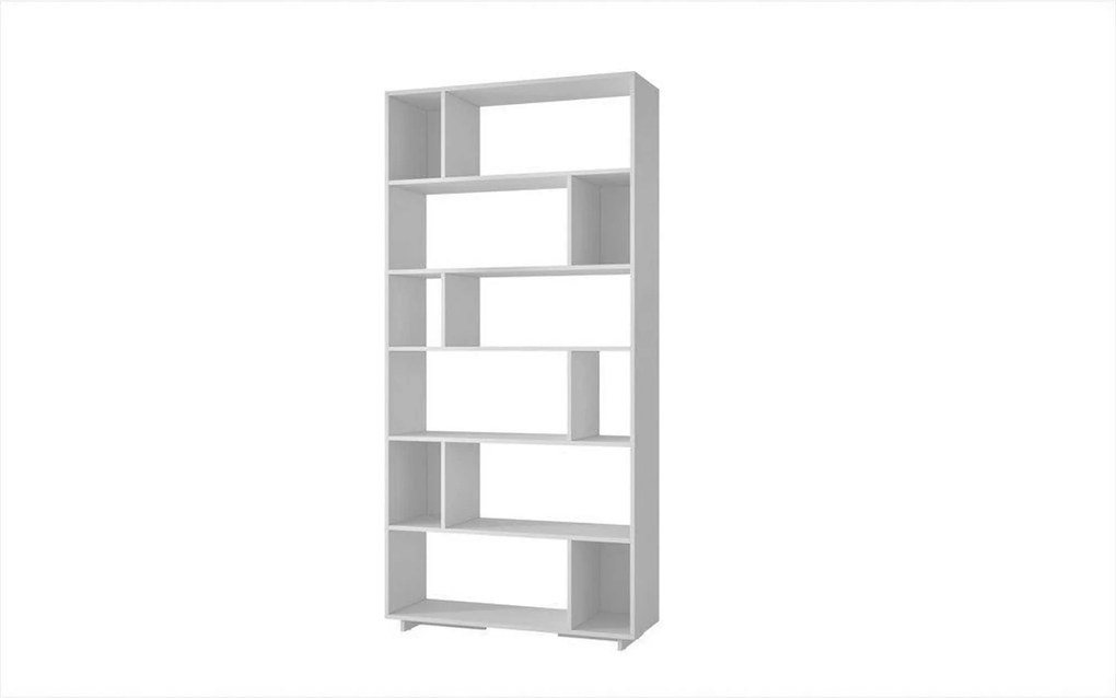 Biblioteca FORM, alb, PAL melaminat, 90x20X189 cm