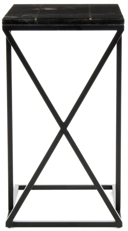Masuta de cafea patrata din marmura Louis neagra