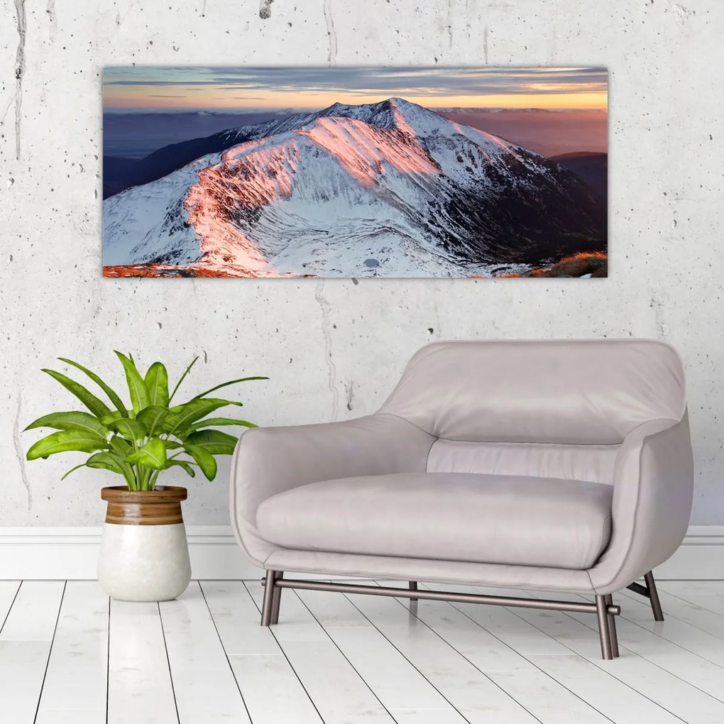 Tablou - Panoramă montană de iarnă II. (120x50 cm)