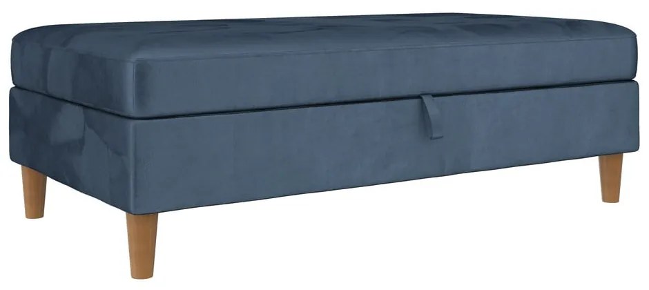 Taburet albastru cu tapițerie din catifea Lilly – Støraa