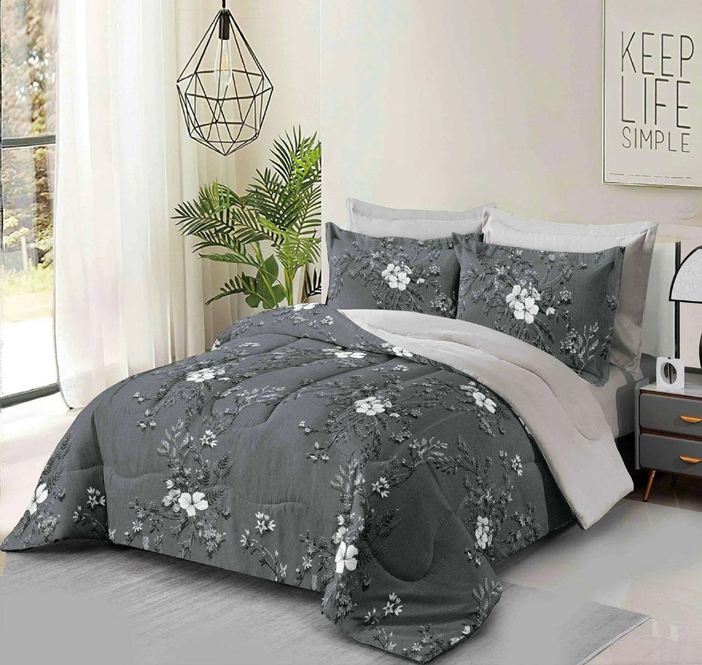 Lenjerie de pat din bumbac SILVELLE gri Dimensiune lenjerie de pat: 70 x 90 cm | 140 x 200 cm