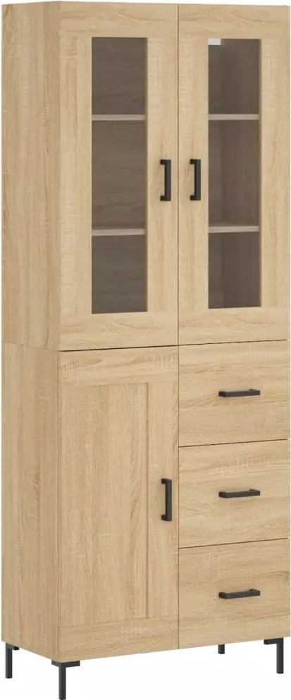vidaXL Dulap înalt, stejar sonoma, 69,5x34x180 cm, lemn compozit