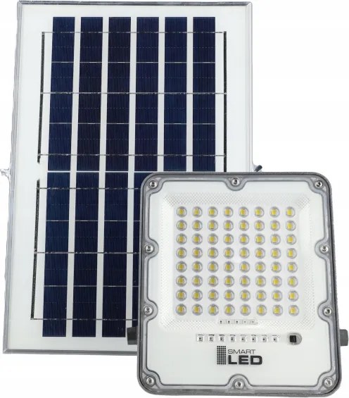 Proiector solar LED reglabil, 50 W, 3,2 V, 5000 K, 6000 mAh, IP65, negru + telecomandă