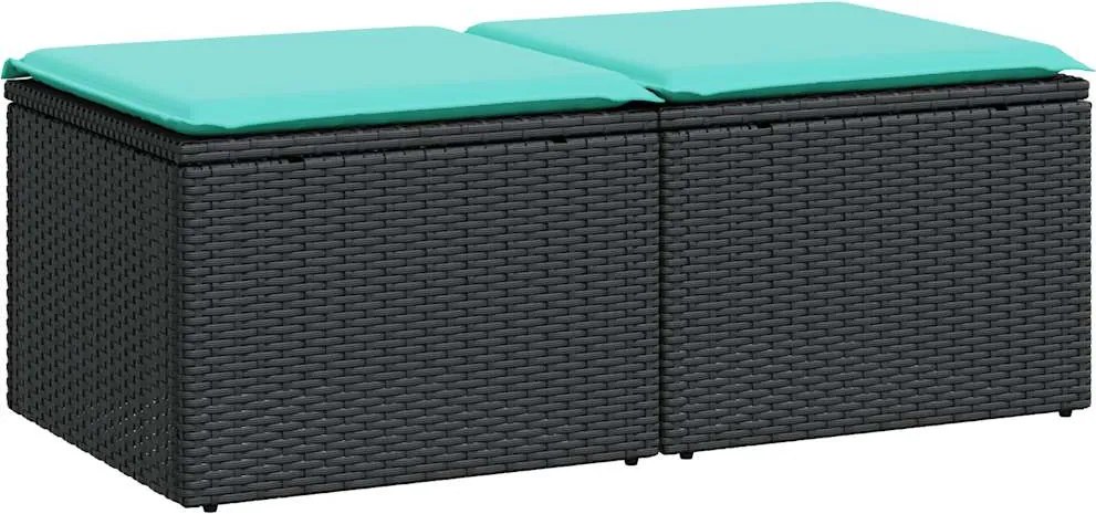 vidaXL Set mobilier de grădină cu perne, 2 piese poliratan/lemn acacia