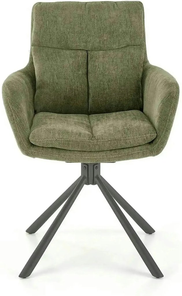 Scaun rotativ K495, verde/negru, stofa clasica/metal, 60x65x87 cm