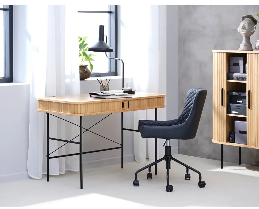 Birou cu aspect de lemn de stejar 60x120 cm Nola – Unique Furniture