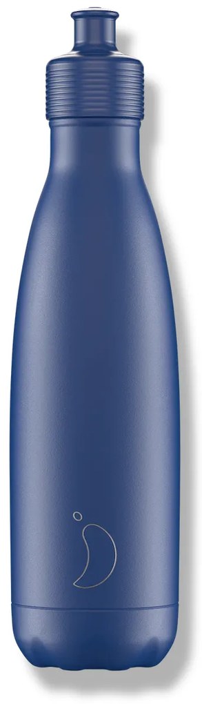 Sticlă termos Chilly's Bottles - albastru mat - 500ml, ediția Original Sports