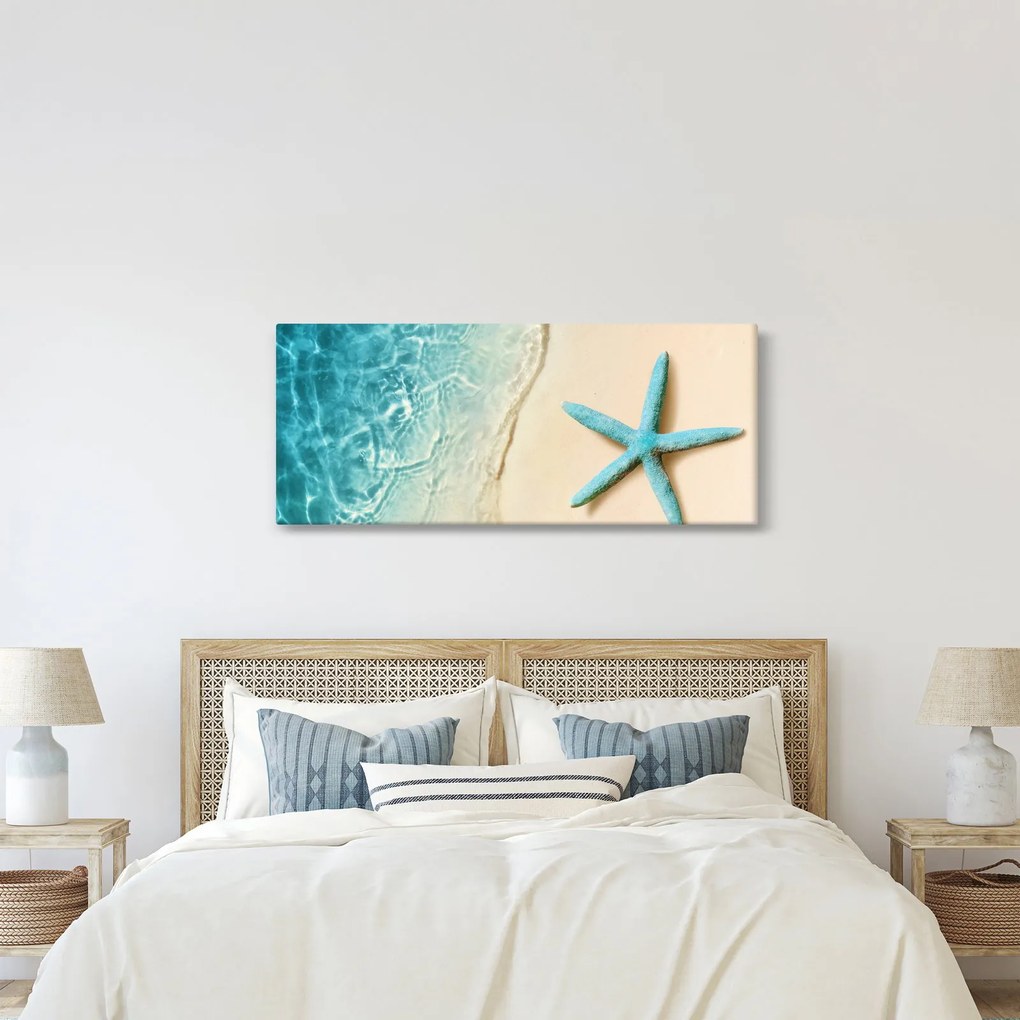Tablou - Stea de mare pe plajă (120x50 cm)