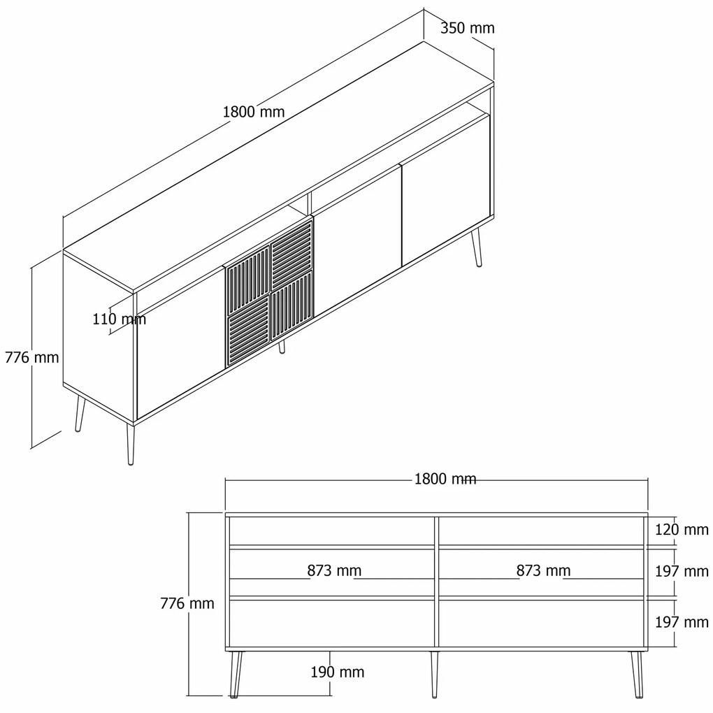 Dulap Millano 1 (alb + auriu). 1088855