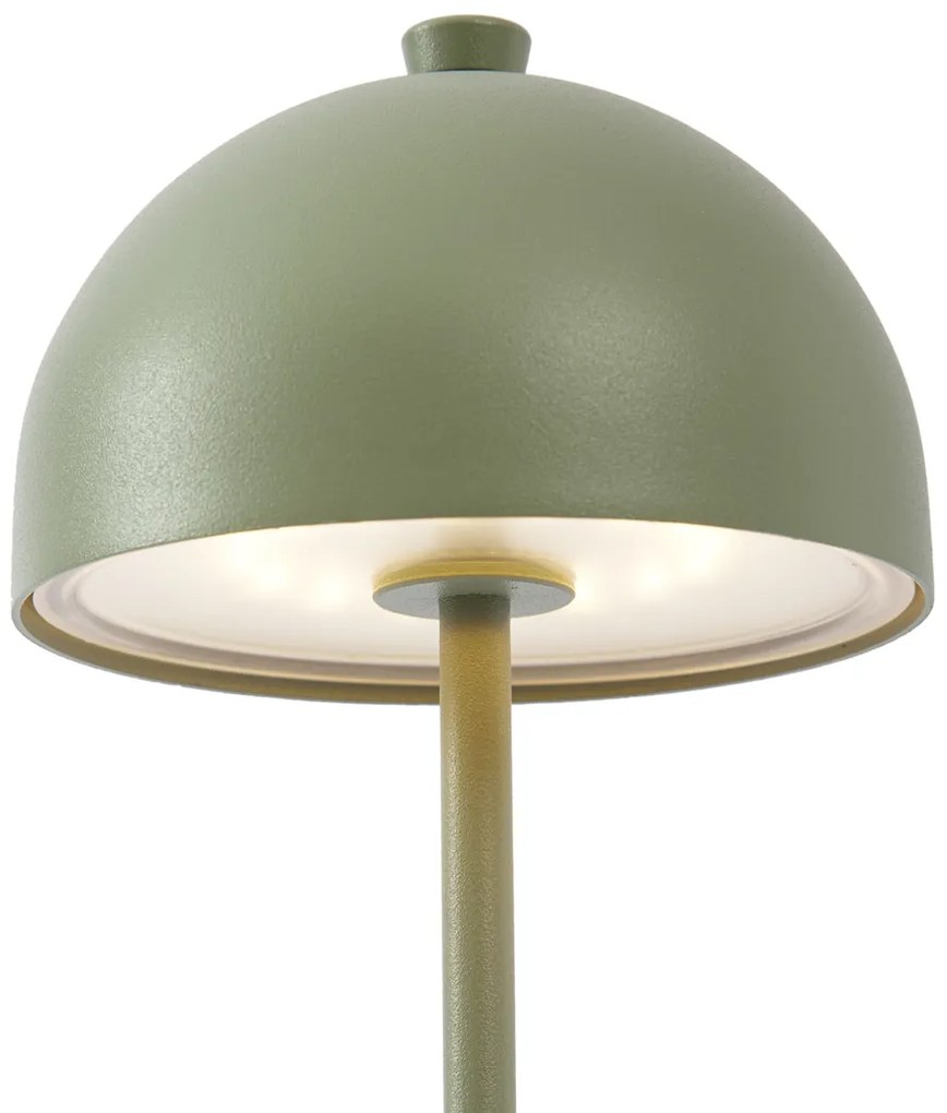 Lampă de masă verde, cu LED inclus, IP54, reîncărcabilă, cu stație de încărcare - Squirrel