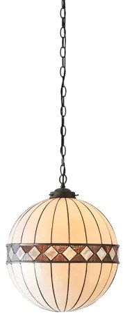 Endon 67045 - Lustră suspendată cu lanț Tiffany FARGO, 1xE27/60W/230V, Ø 40 cm