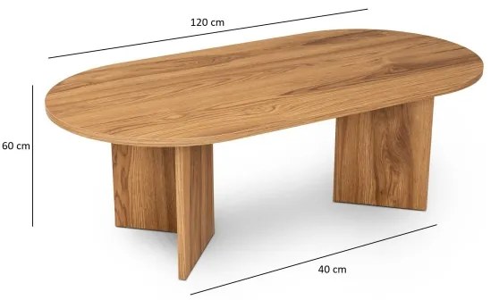 Măsuță de cafea OVAL 60x120 cm maro