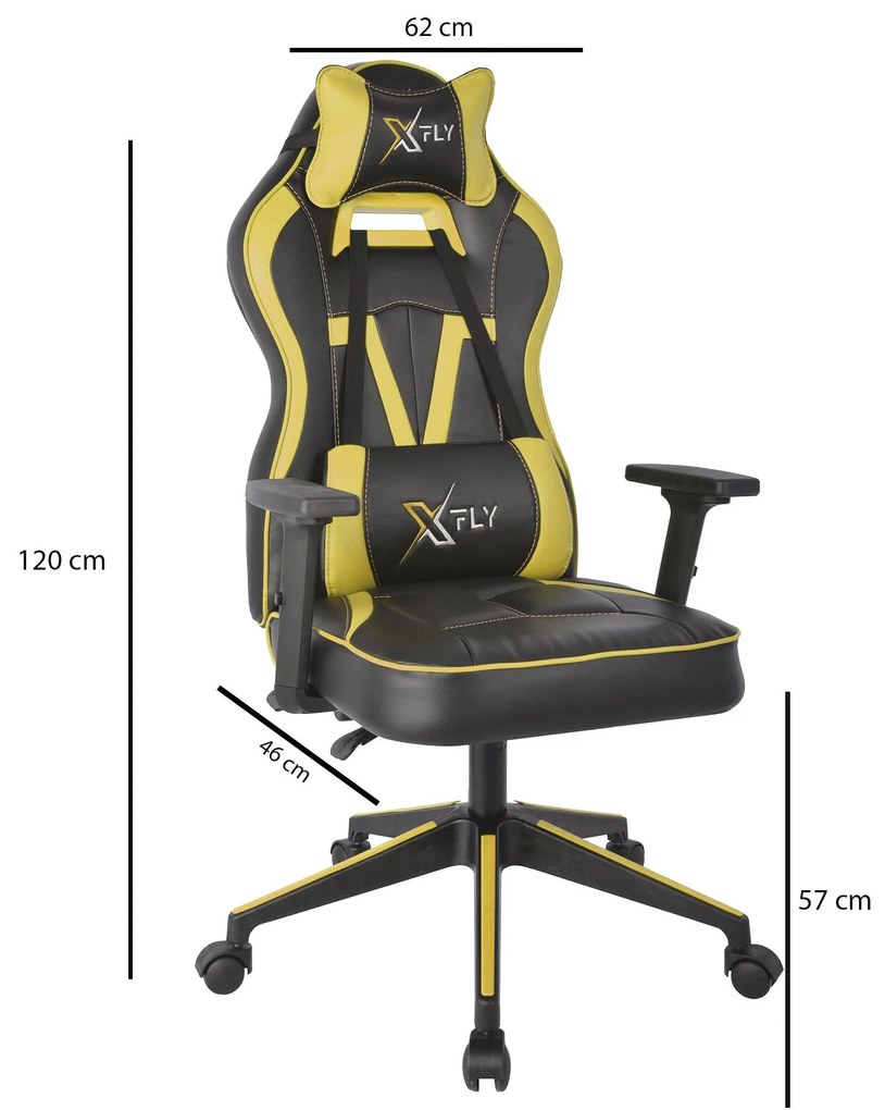Fotoliu de birou gaming Vamivo 4 (galben + negru) . 1093827