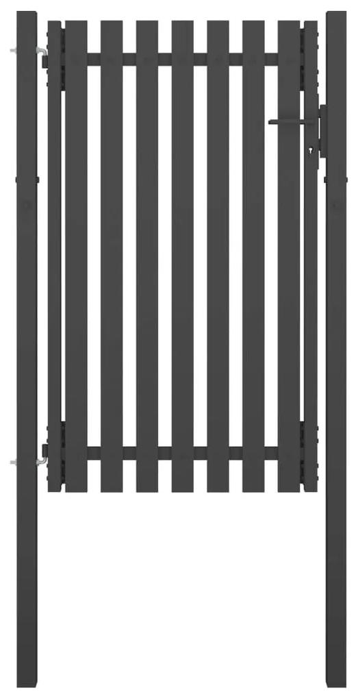 Poarta de gard gradina, antracit, 1 x 2 m, otel 1 x 2 m