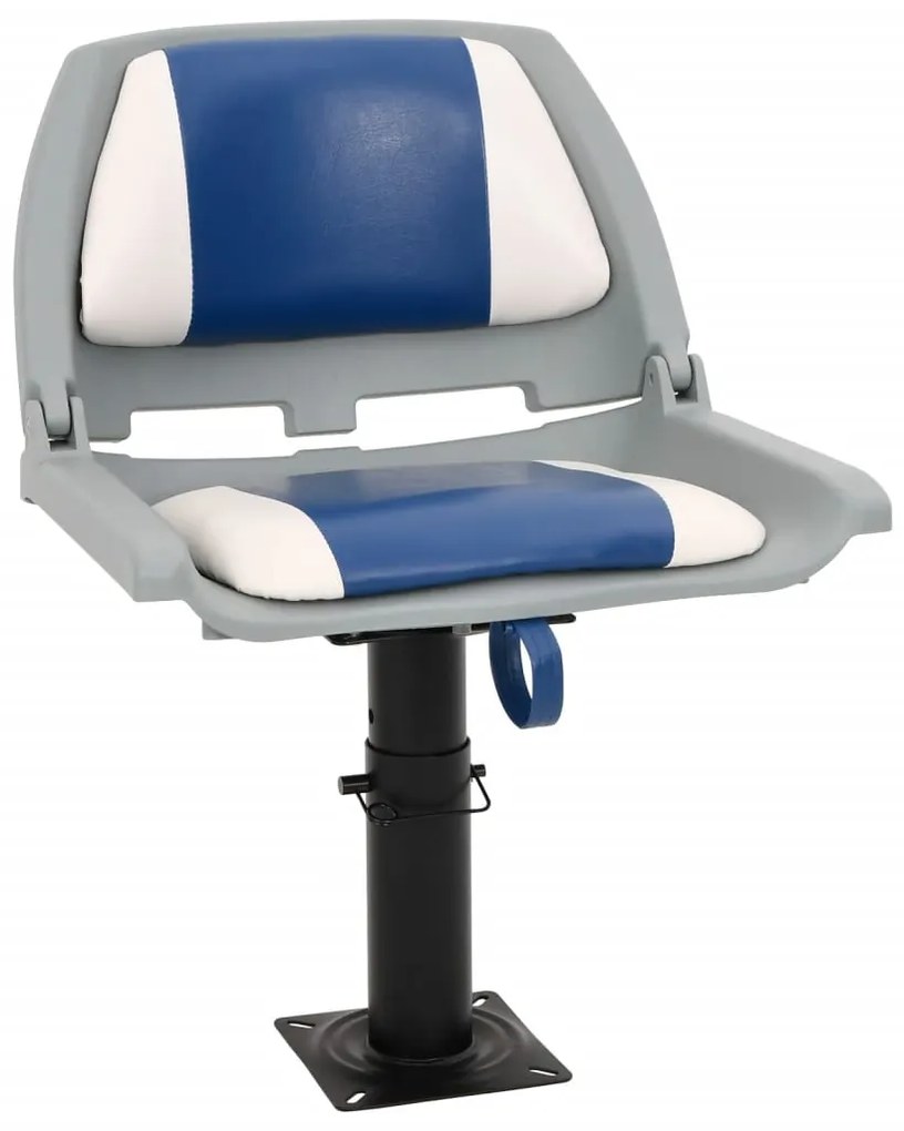 vidaXL Set scaun pliabil pentru barcă, albastru și alb, 48x51x41 cm