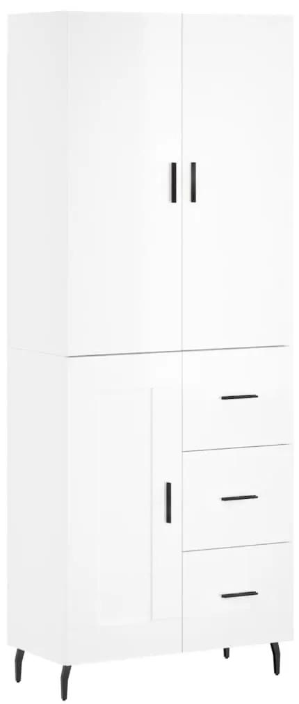 3196029 vidaXL Dulap înalt, alb extralucios, 69,5x34x180 cm, lemn compozit