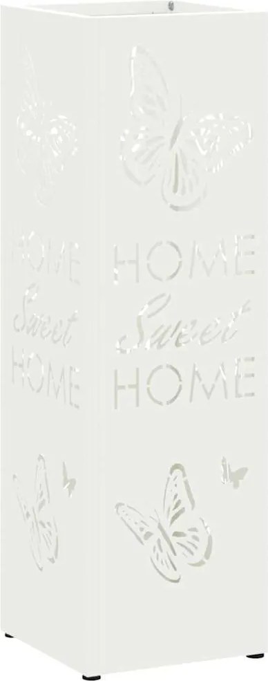 vidaXL Suport pentru umbrele Alb 15,5 x 15,5 x 49 cm Metal