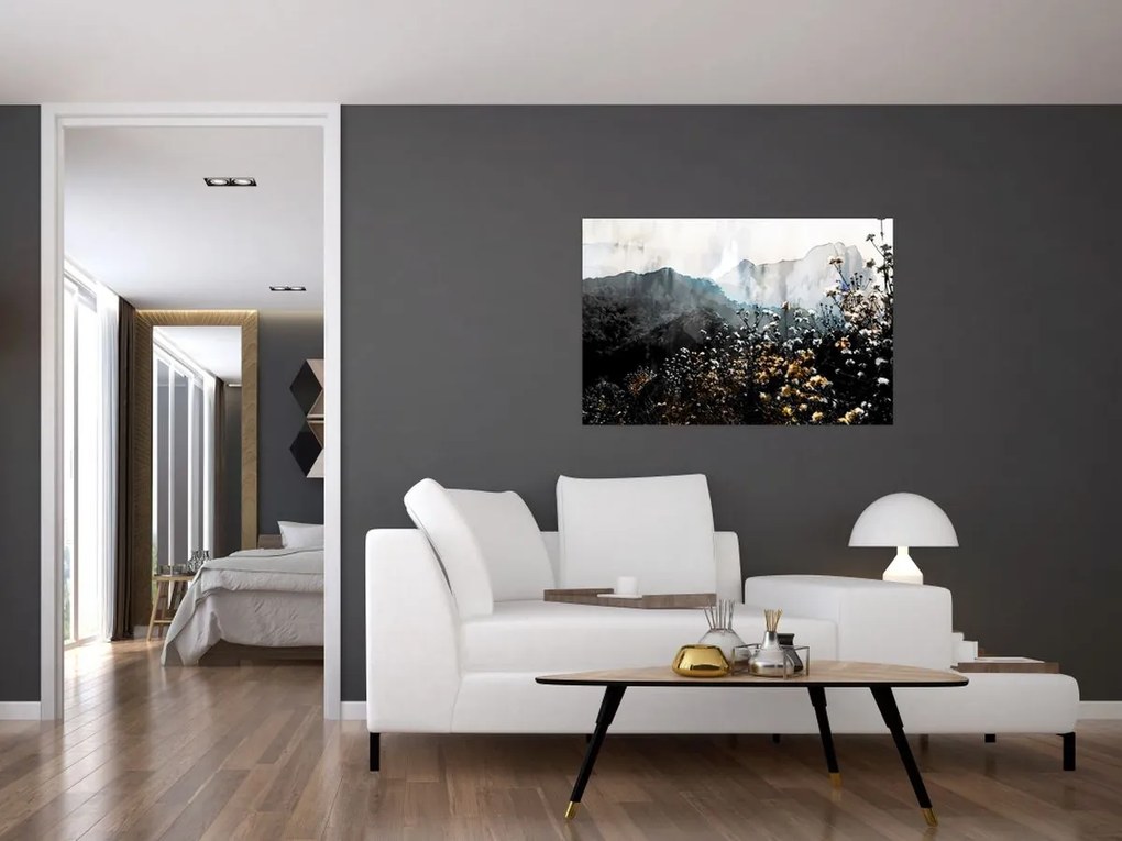 Tablou - Ilustrație de flori sălbatice (90x60 cm)