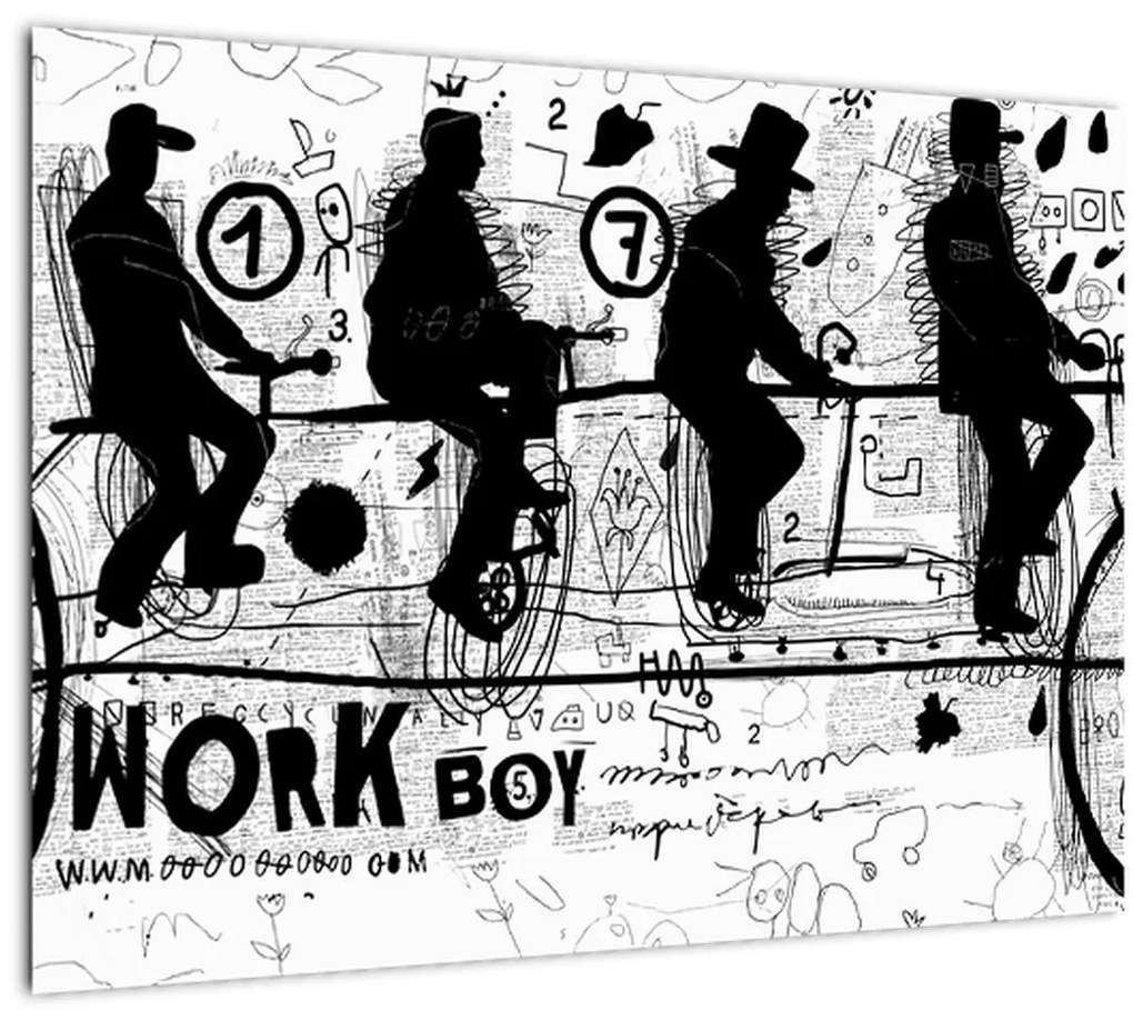 Tablou - Munca în echipă, ciclism (70x50 cm)