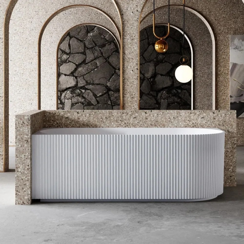 Cada freestanding Yara, colt perete stanga, acril, Alb lucios,169x76x59 cm, 5021L